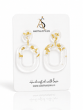 Golden Frost Hoop Resin Earrings