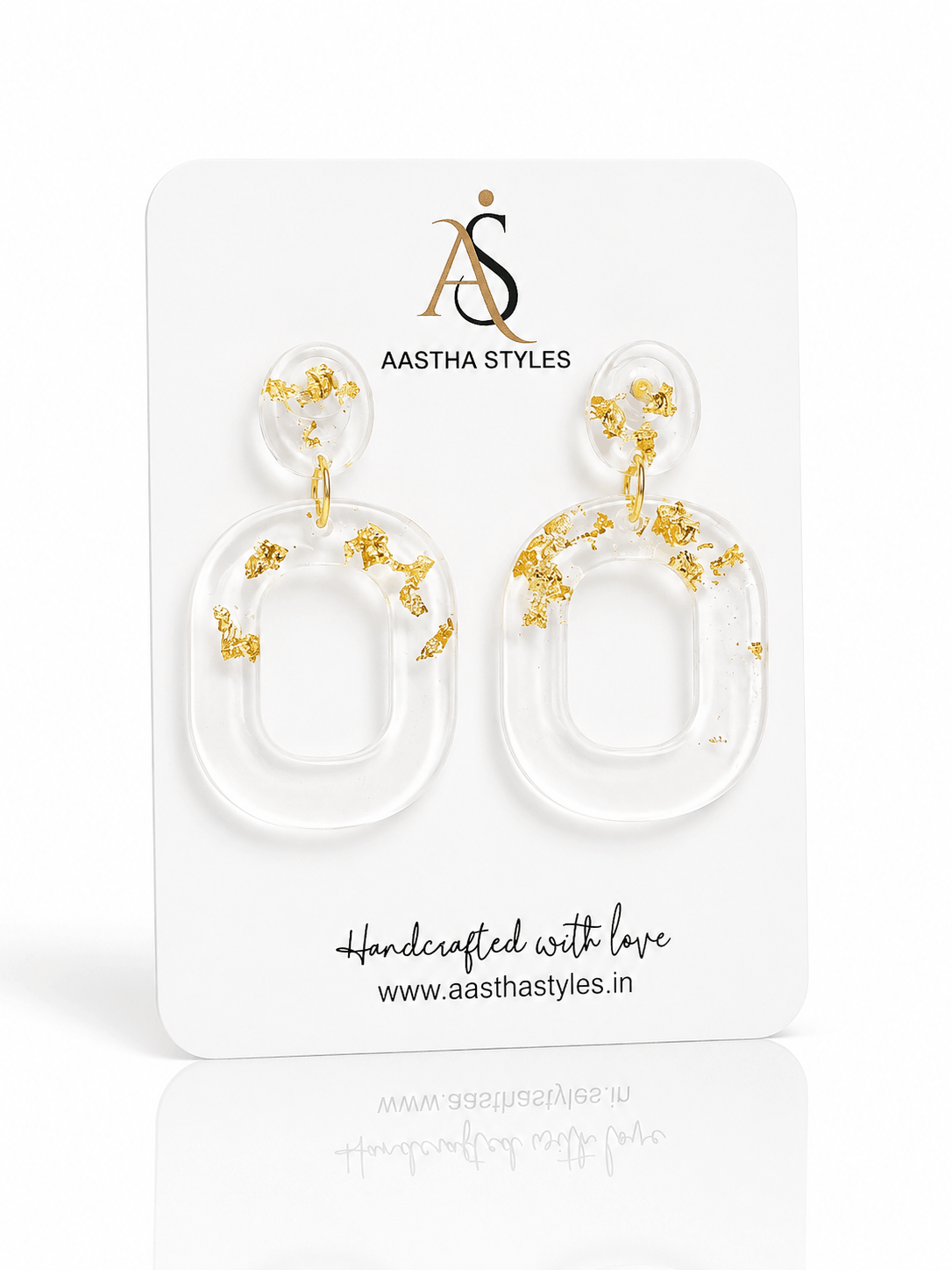 Golden Frost Hoop Resin Earrings