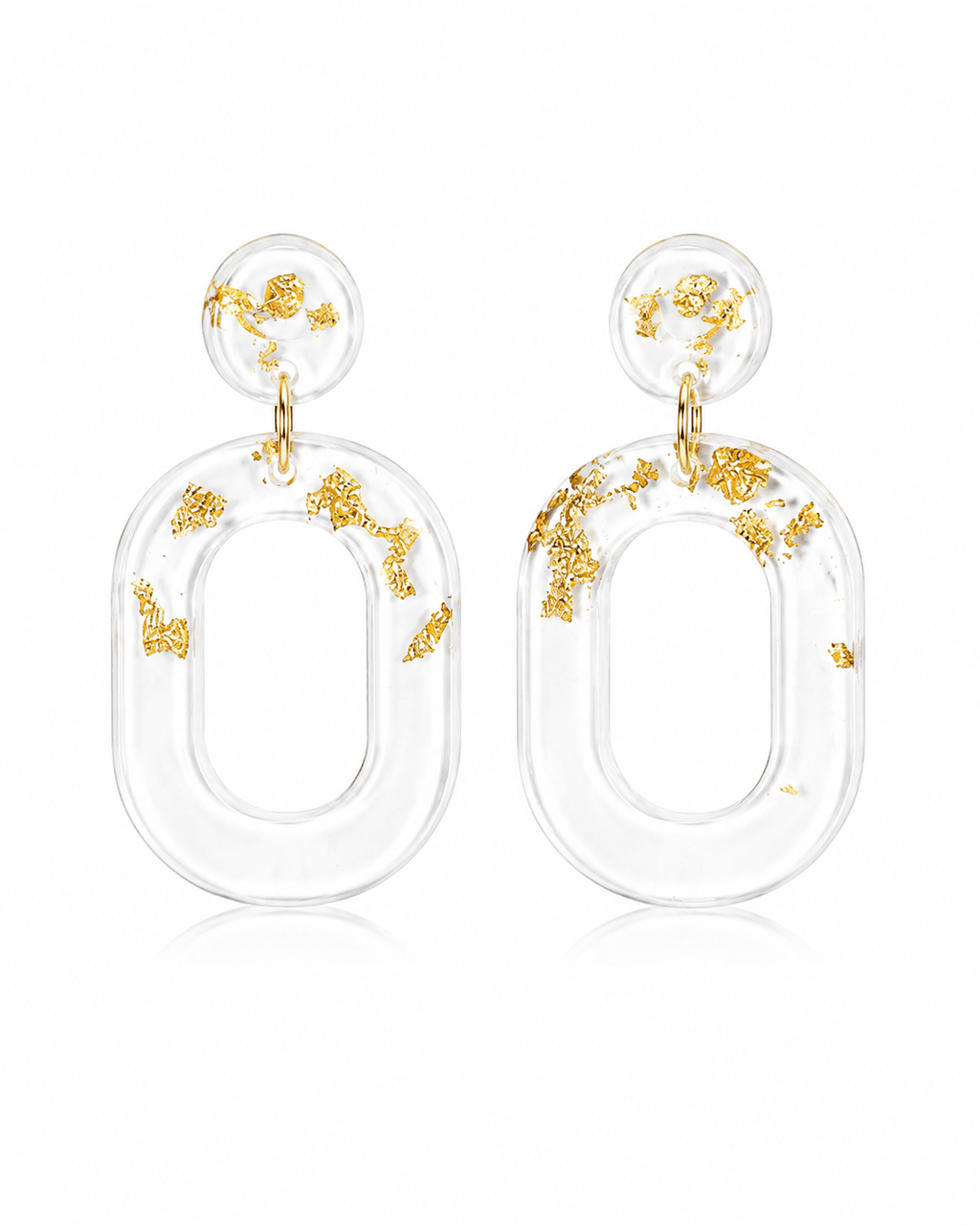 Golden Frost Hoop Resin Earrings