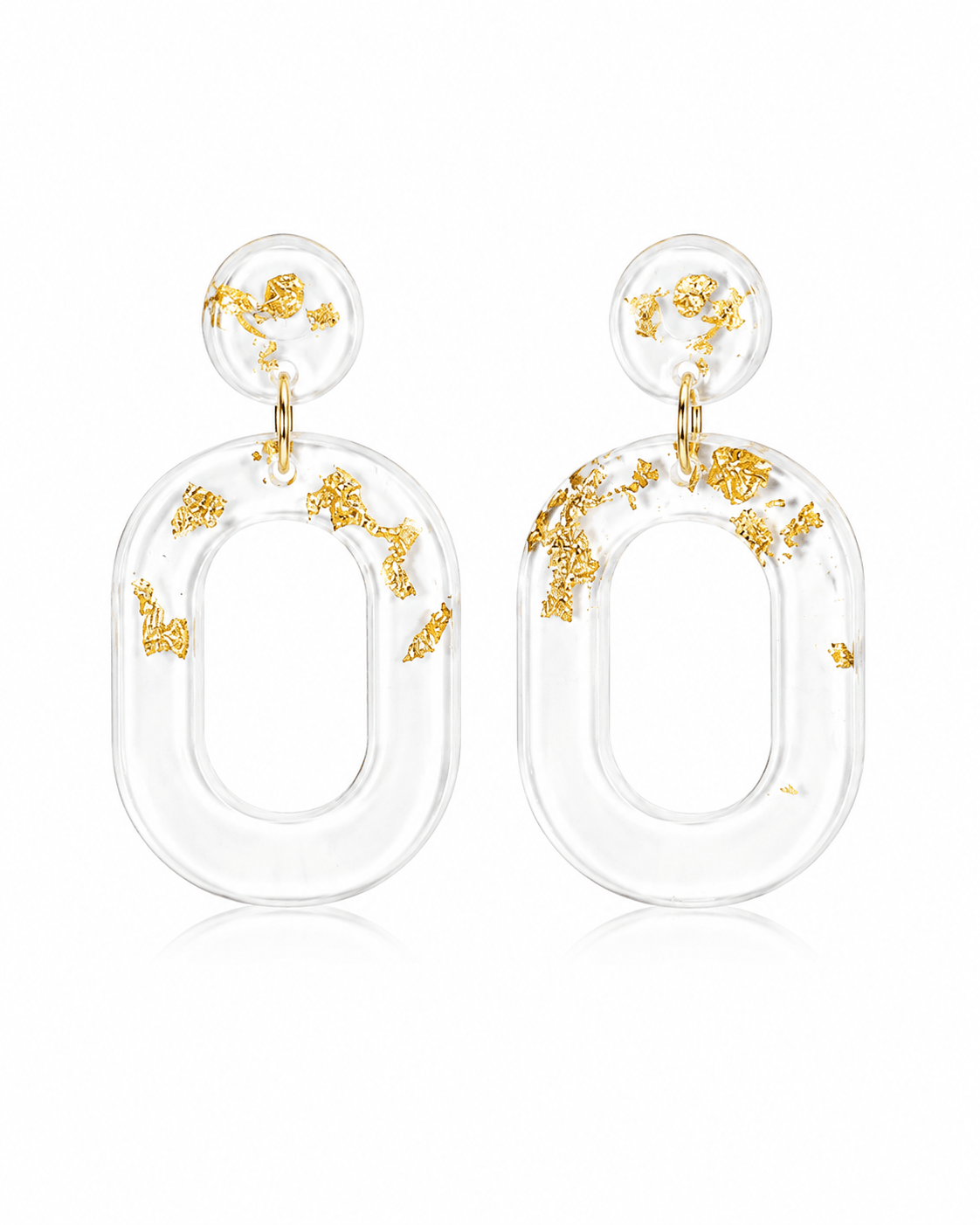 Golden Frost Hoop Resin Earrings