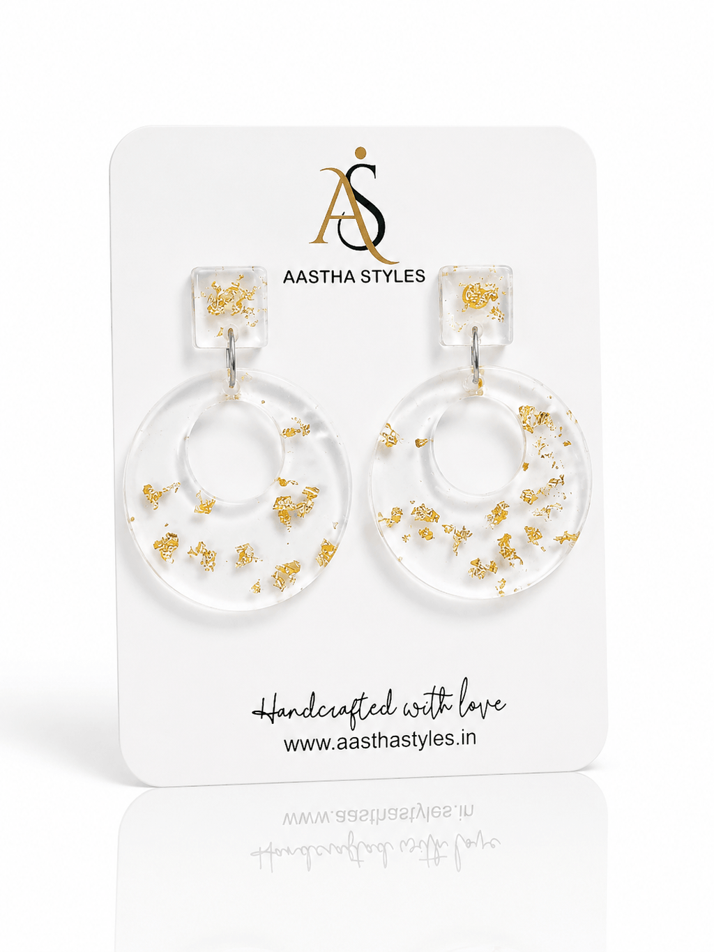 Crystal Goldflake Circle Drops