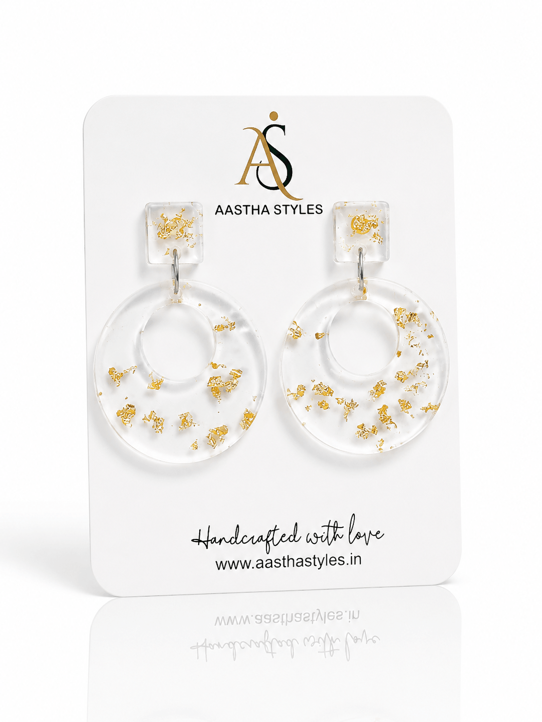 Crystal Goldflake Circle Drops