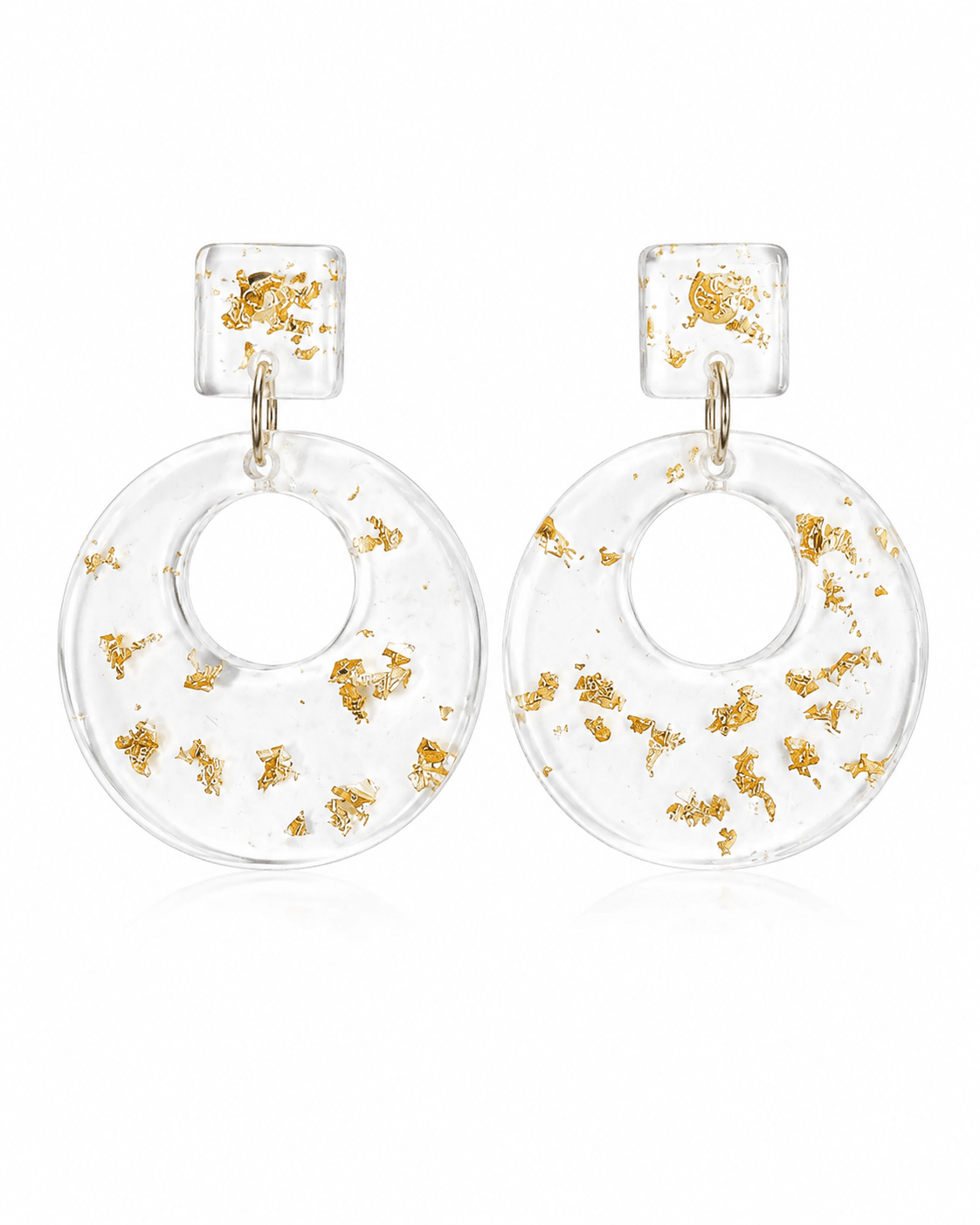 Crystal Goldflake Circle Drops