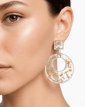 Crystal Goldflake Circle Drops