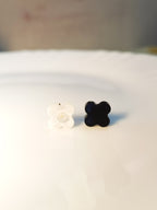 Black & White Flower Resin Studs