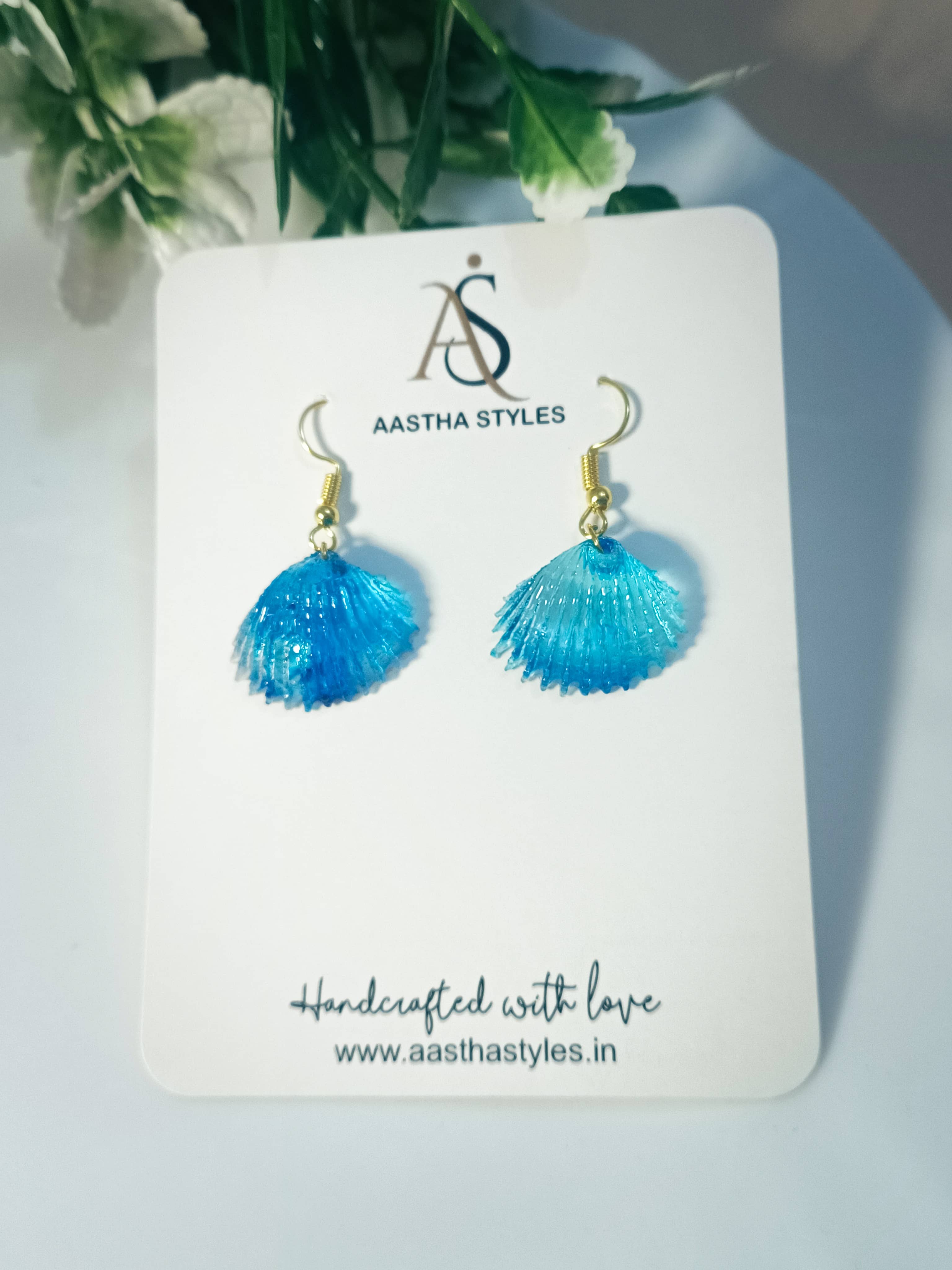 Ocean Frost Shell Earrings