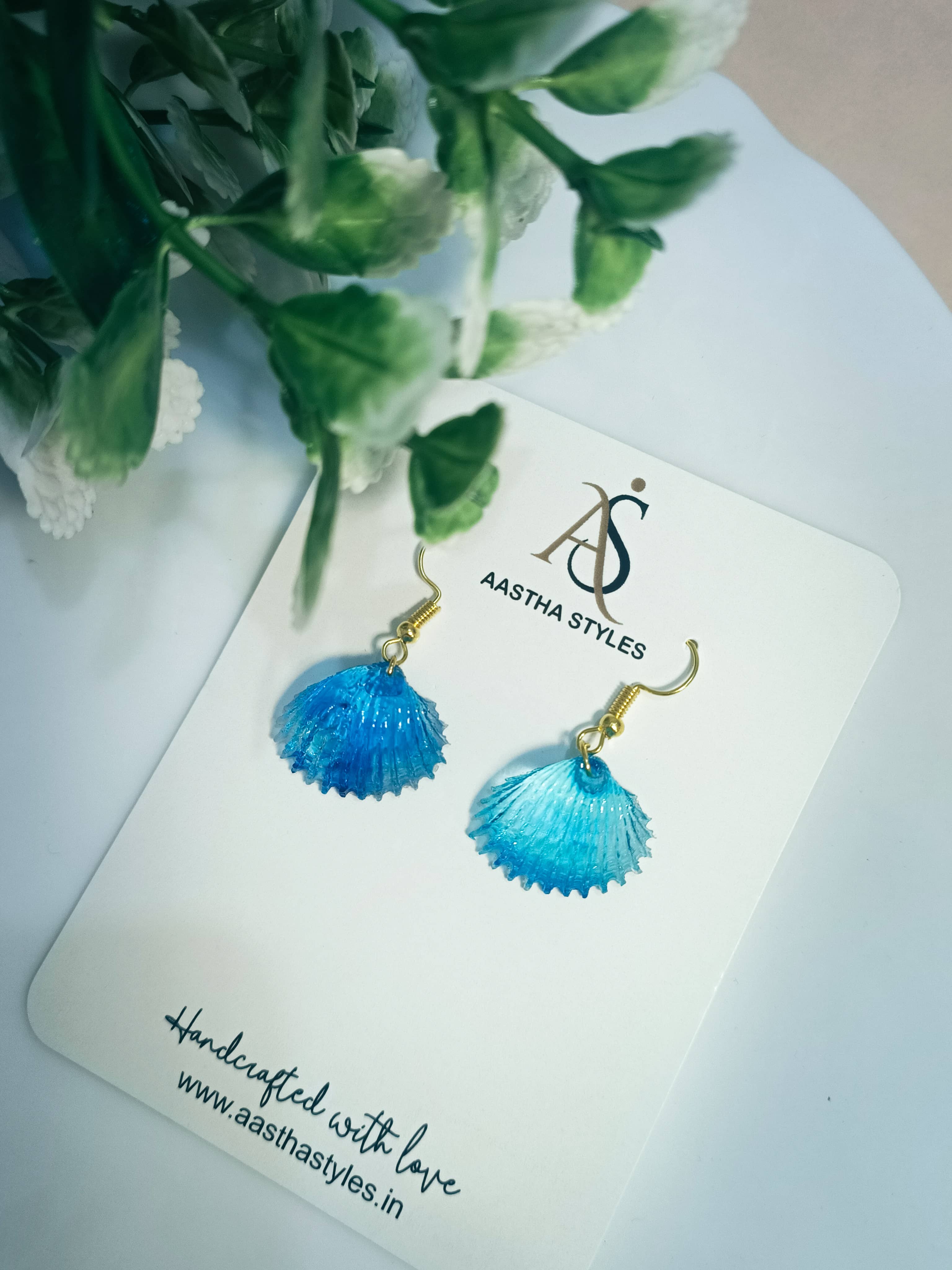 Ocean Frost Shell Earrings