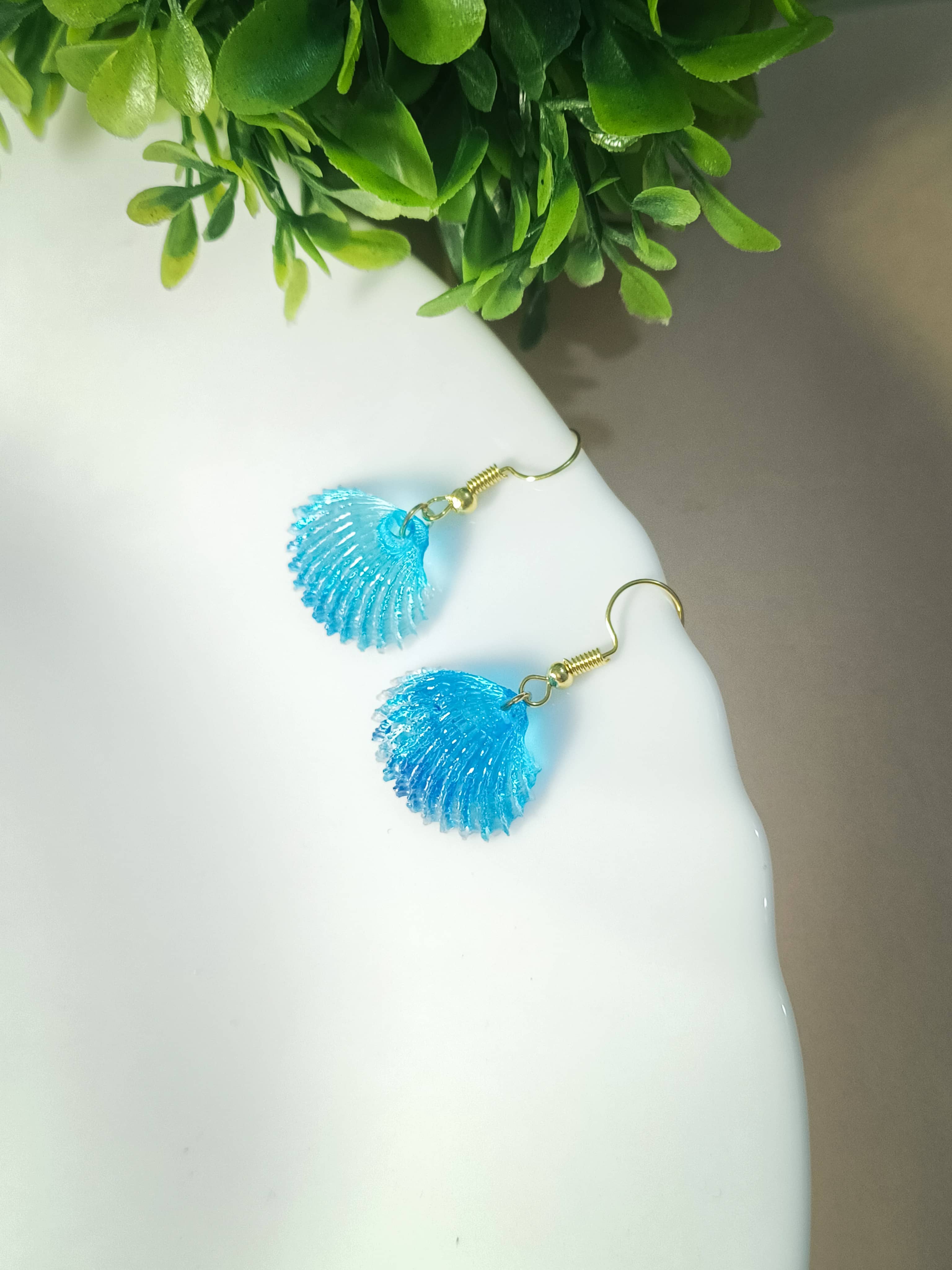 Ocean Frost Shell Earrings