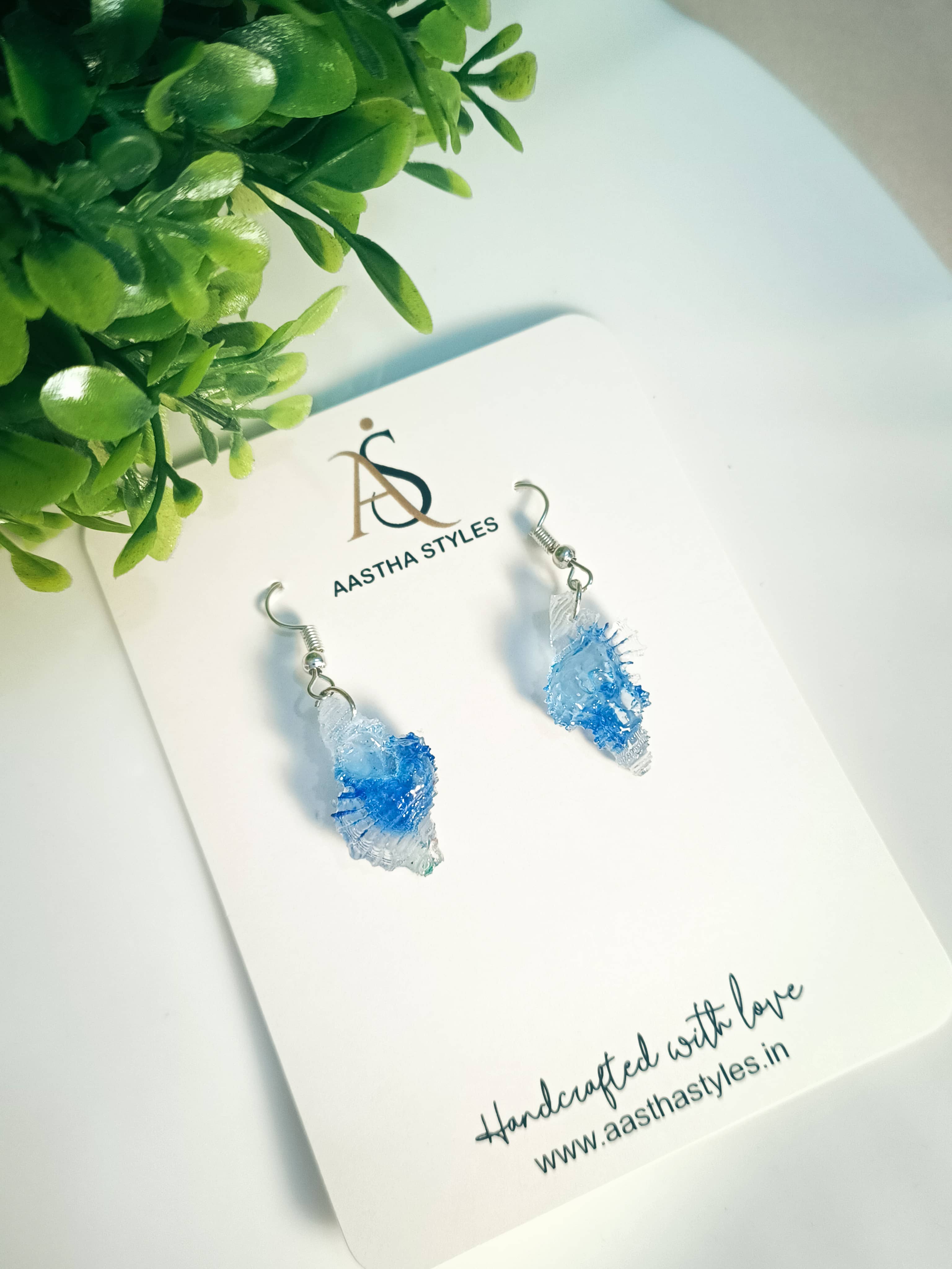 Ocean Shell Resin Earrings