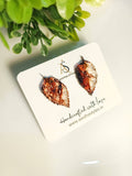 Brown Autumn Leaf Resin Studs