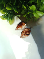Brown Autumn Leaf Resin Studs