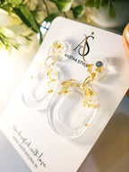 Golden Frost Hoop Resin Earrings