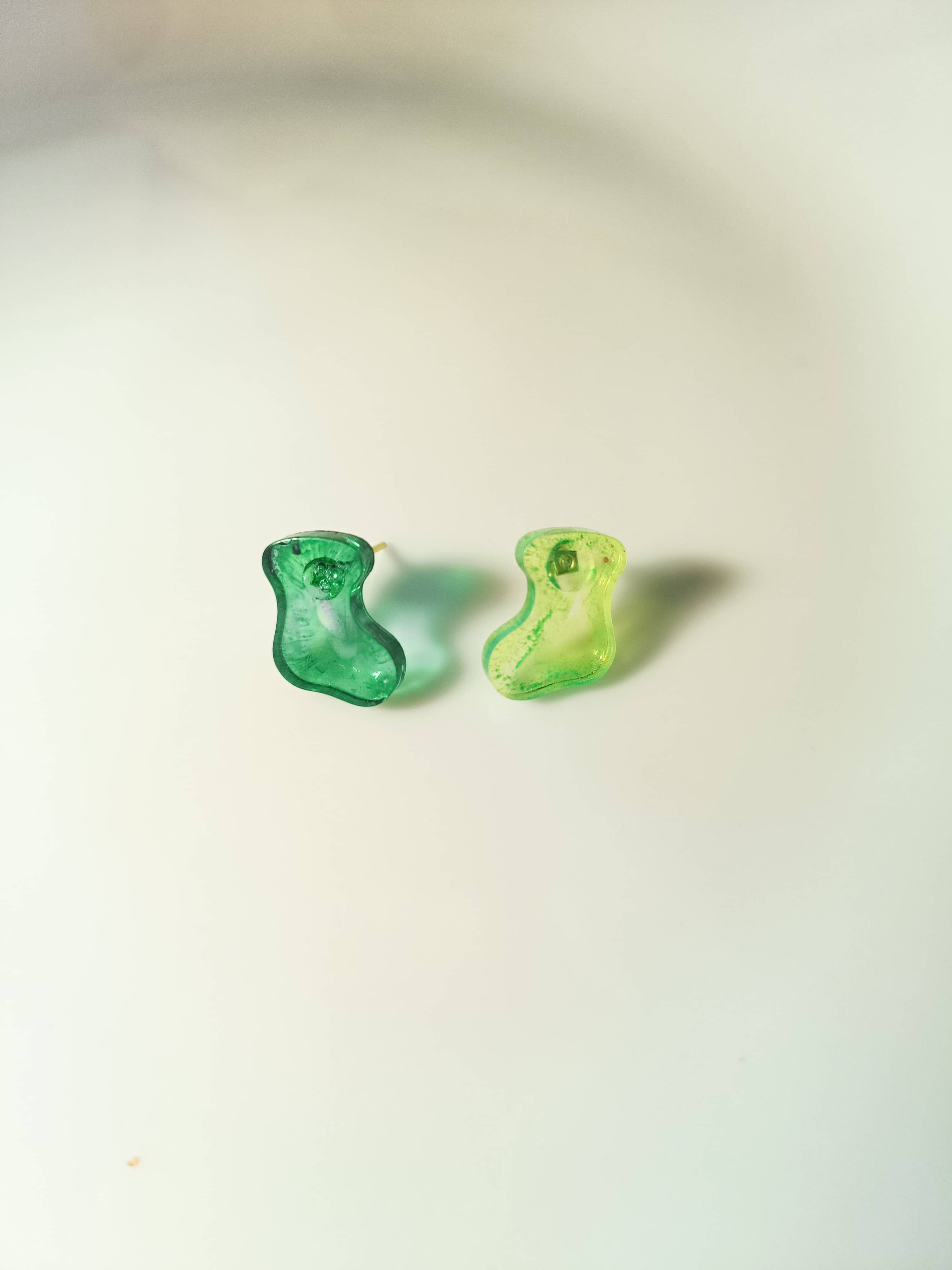 Green Abstract Resin Studs