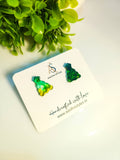 Green Christmas Tree Resin Studs