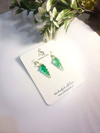 Emerald Spiral Resin Earrings