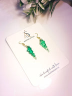 Emerald Spiral Resin Earrings