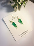 Emerald Spiral Resin Earrings