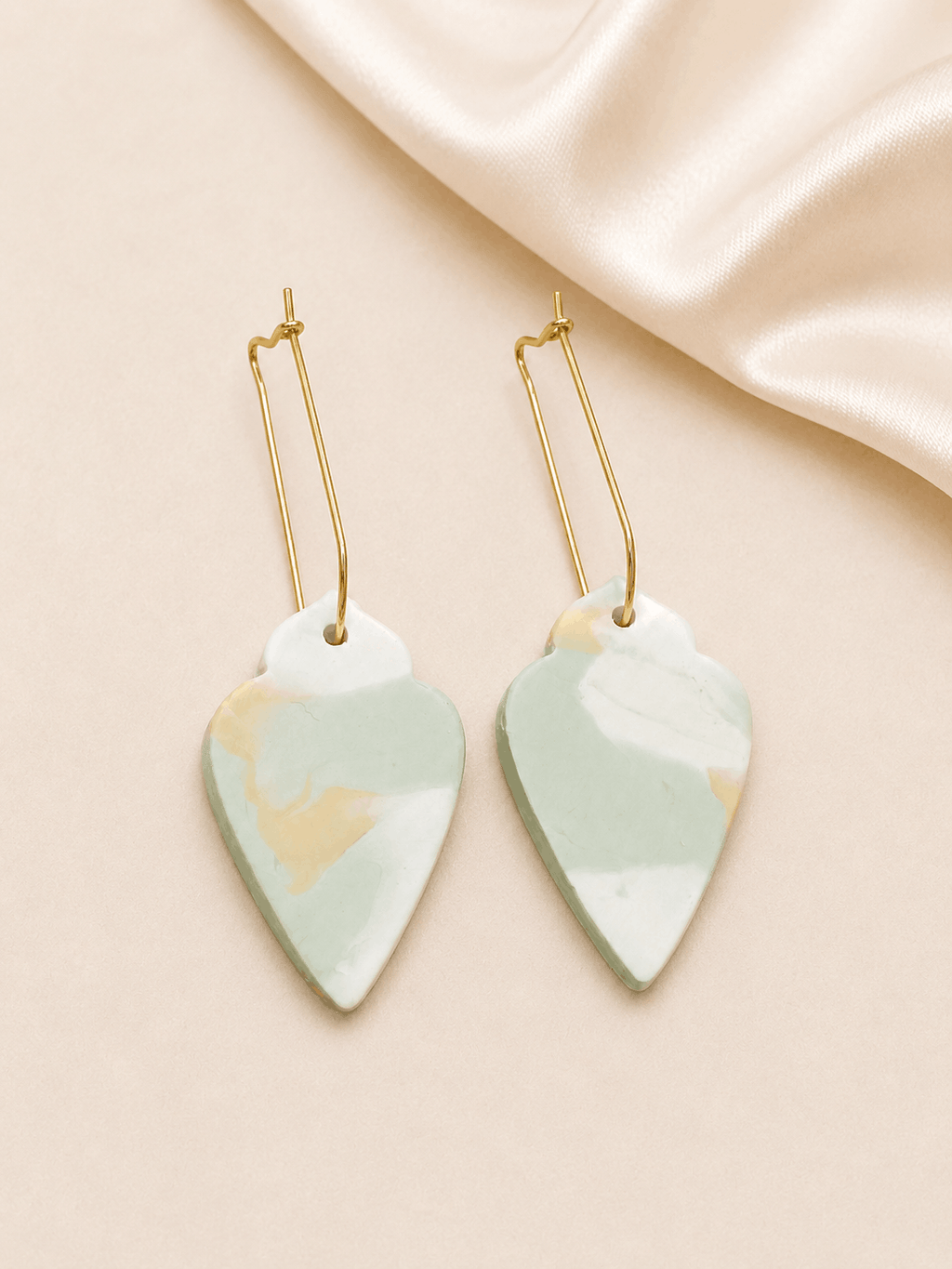 Olive Marble Earrings