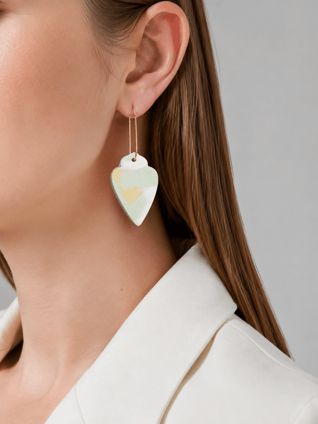 Olive Marble Earrings