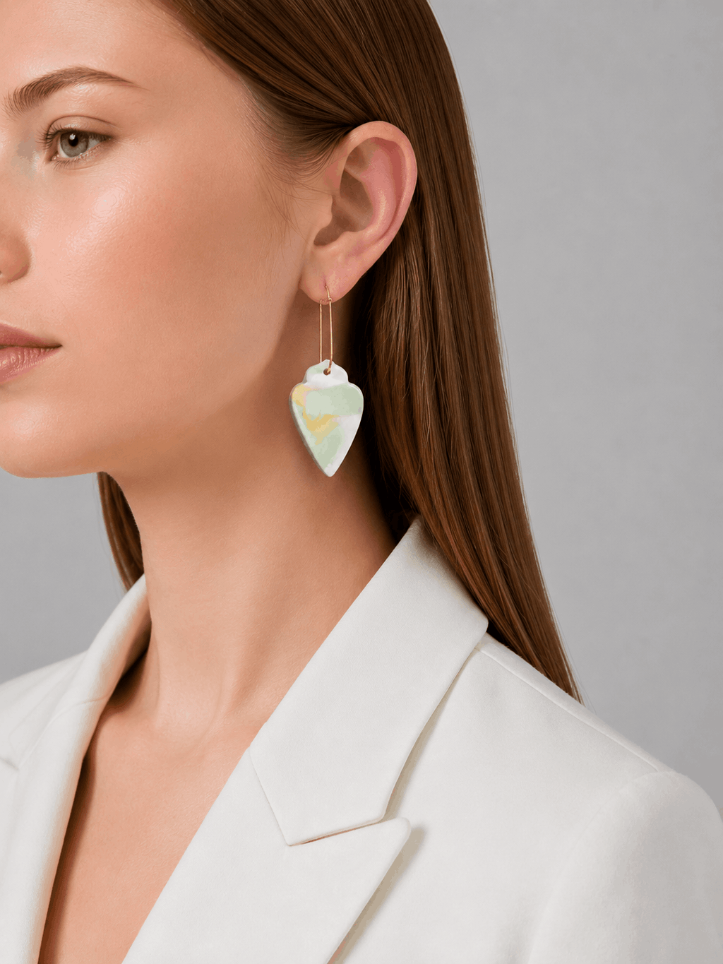 Olive Marble Earrings