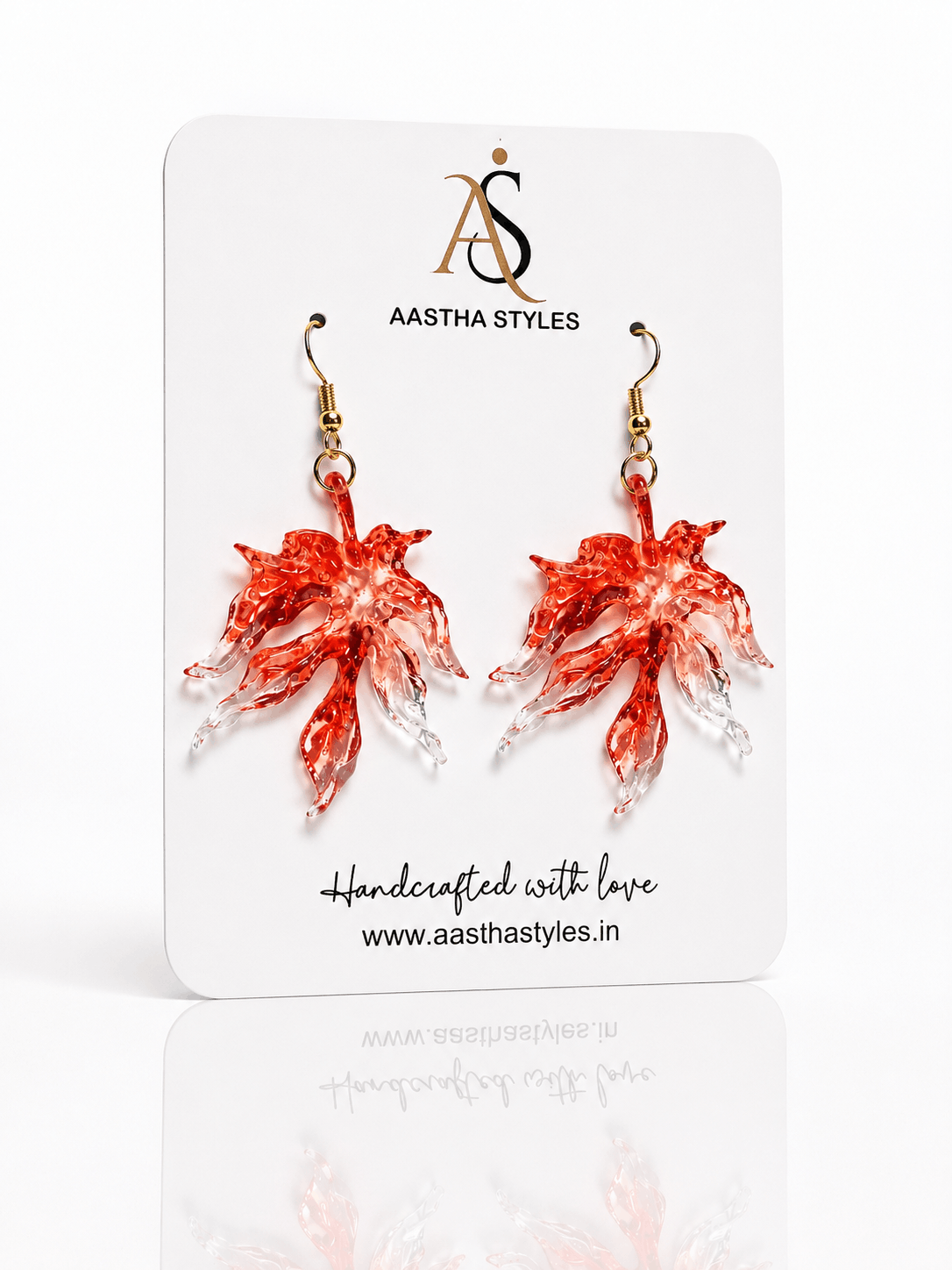 Red Flame Resin Earrings