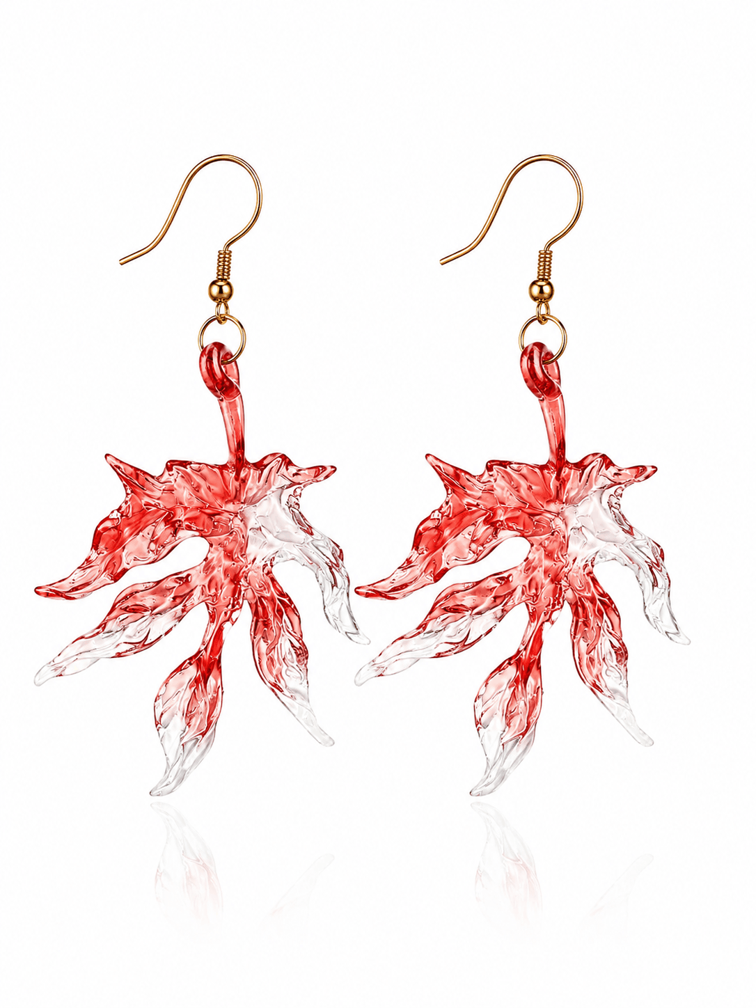 Red Flame Resin Earrings