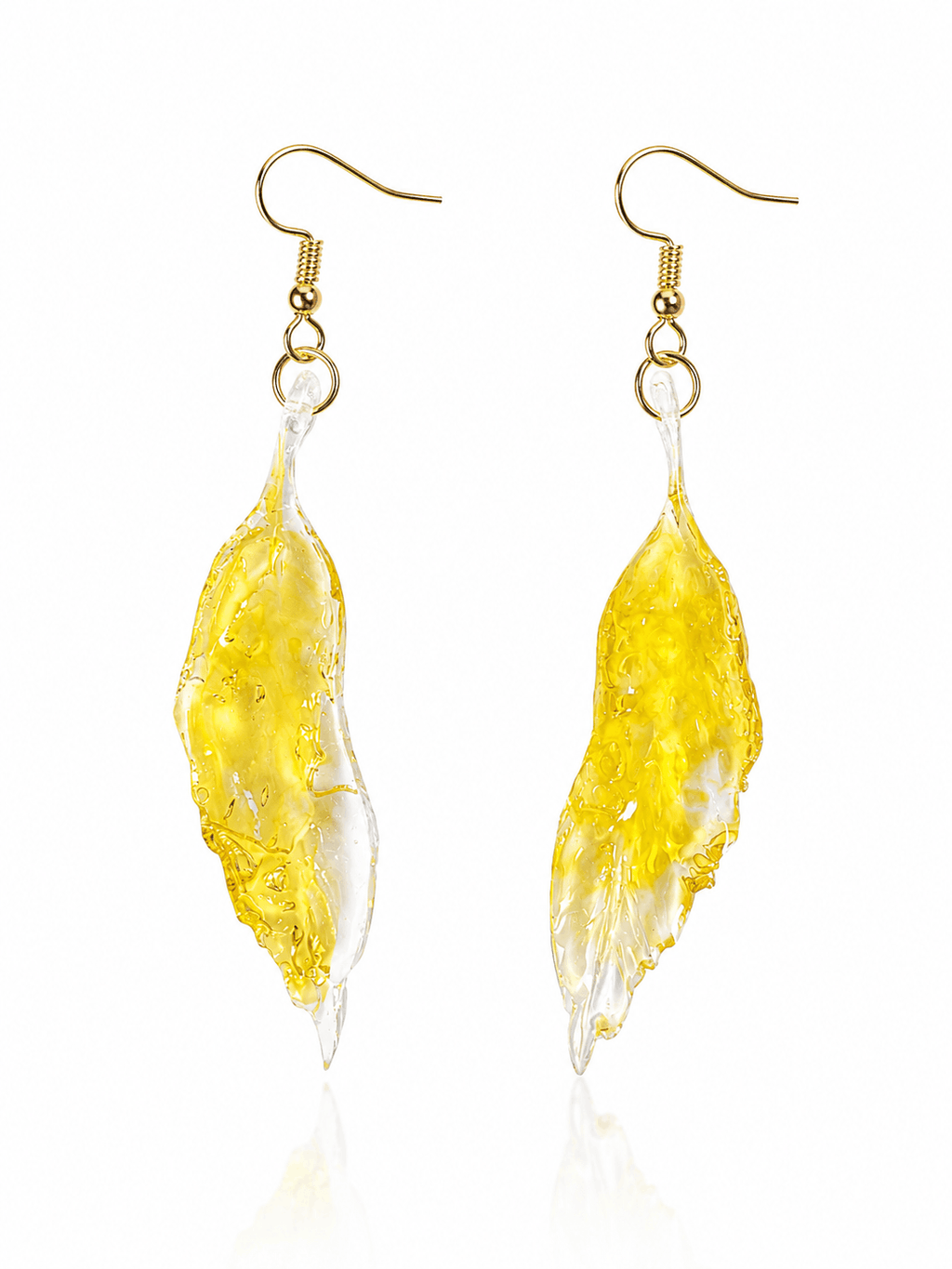 Yellow Leaf Resin Earrings