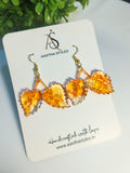 Orange Autumn Leaf Resin Earrings