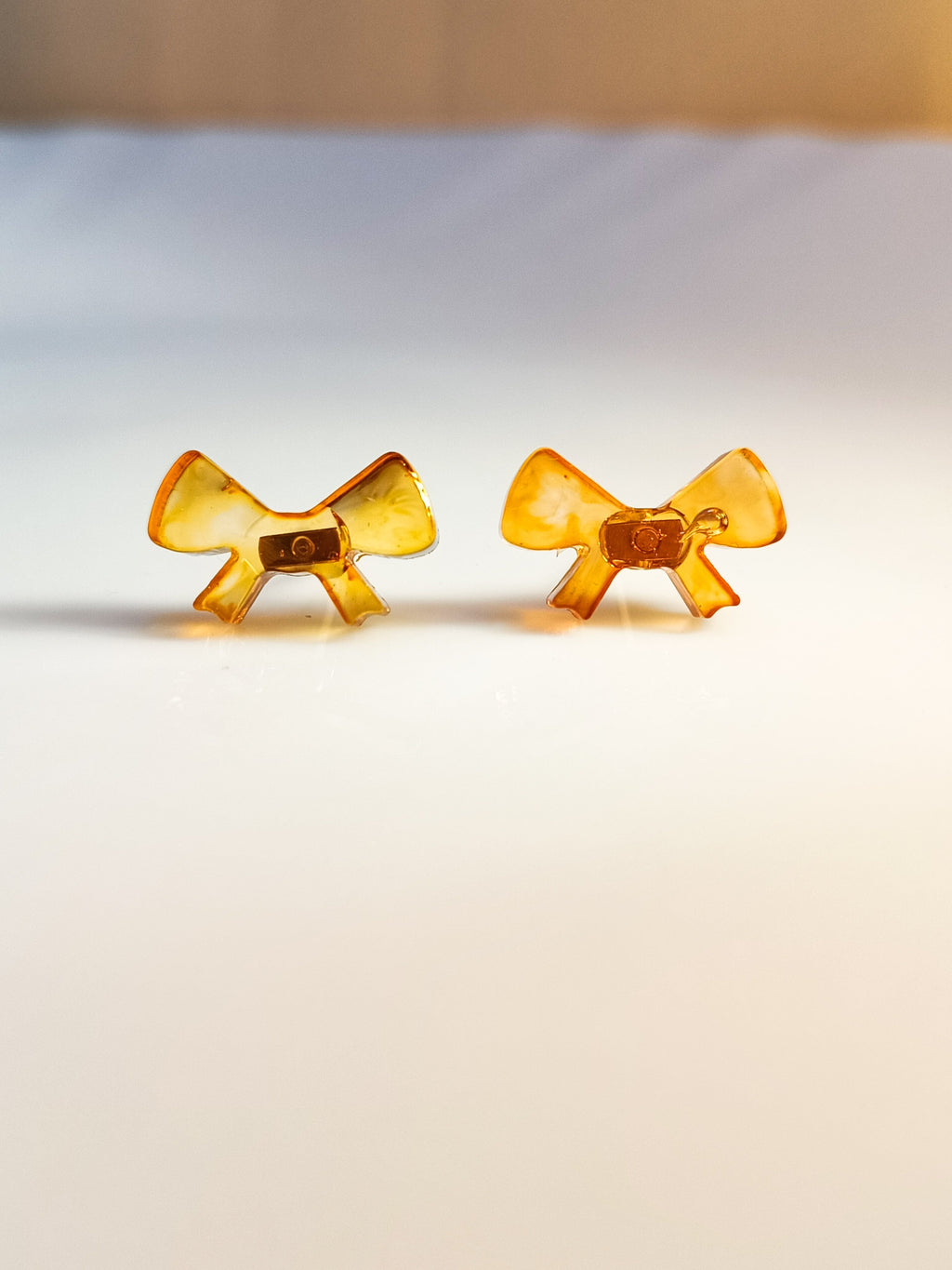 Orange Bow Resin Studs