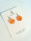 Orange Resin Blossom Earrings