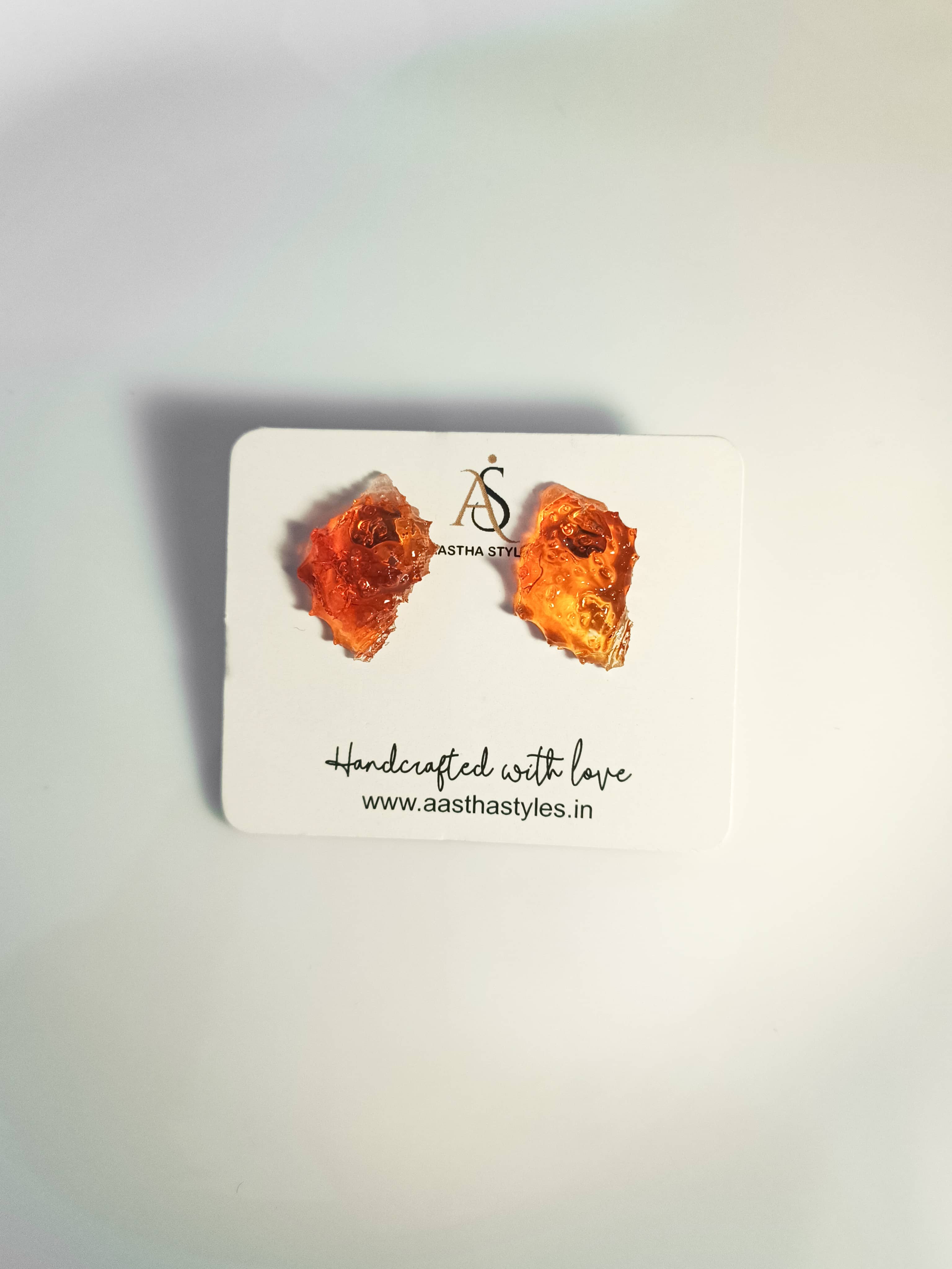 Orange Textured Resin Studs