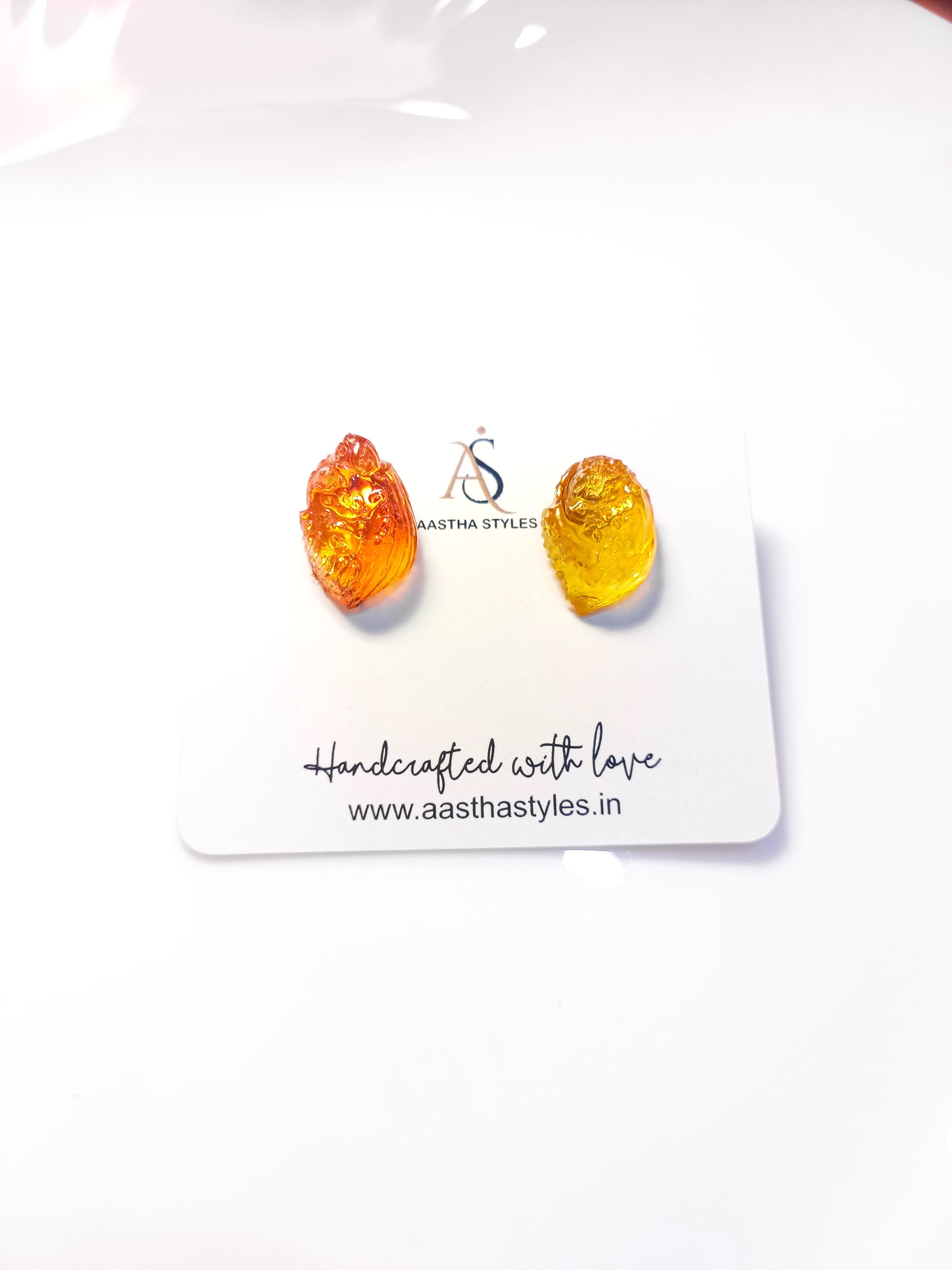 Orange Textured Resin Studs