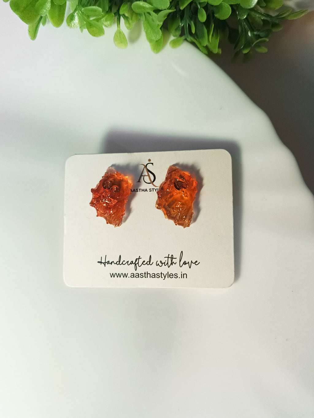 Orange Textured Resin Studs