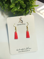 Pink Confetti Resin Bar Earrings