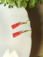 Pink Confetti Resin Bar Earrings