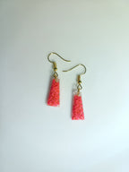 Pink Confetti Resin Bar Earrings