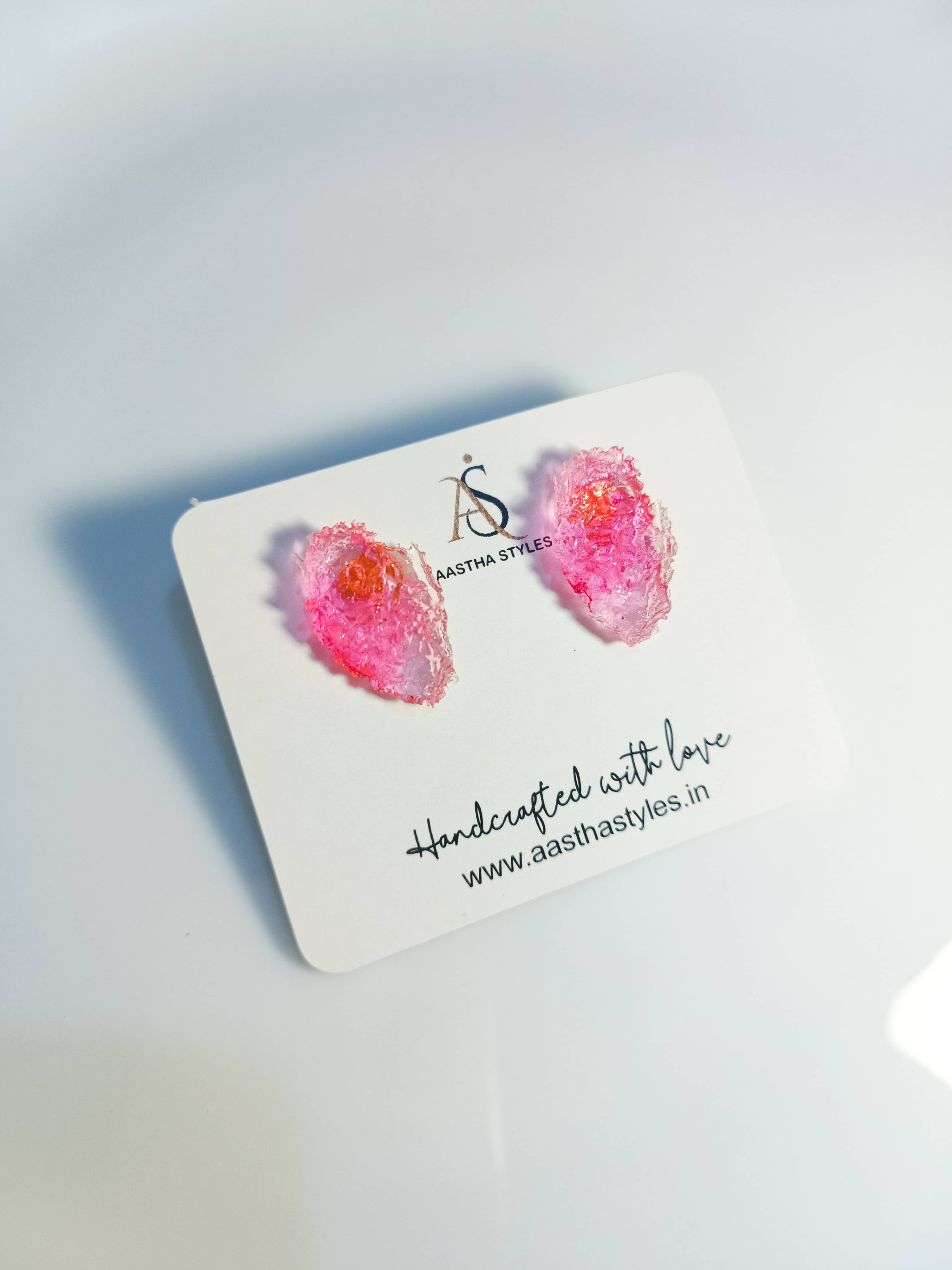 Pink Petal Resin Studs