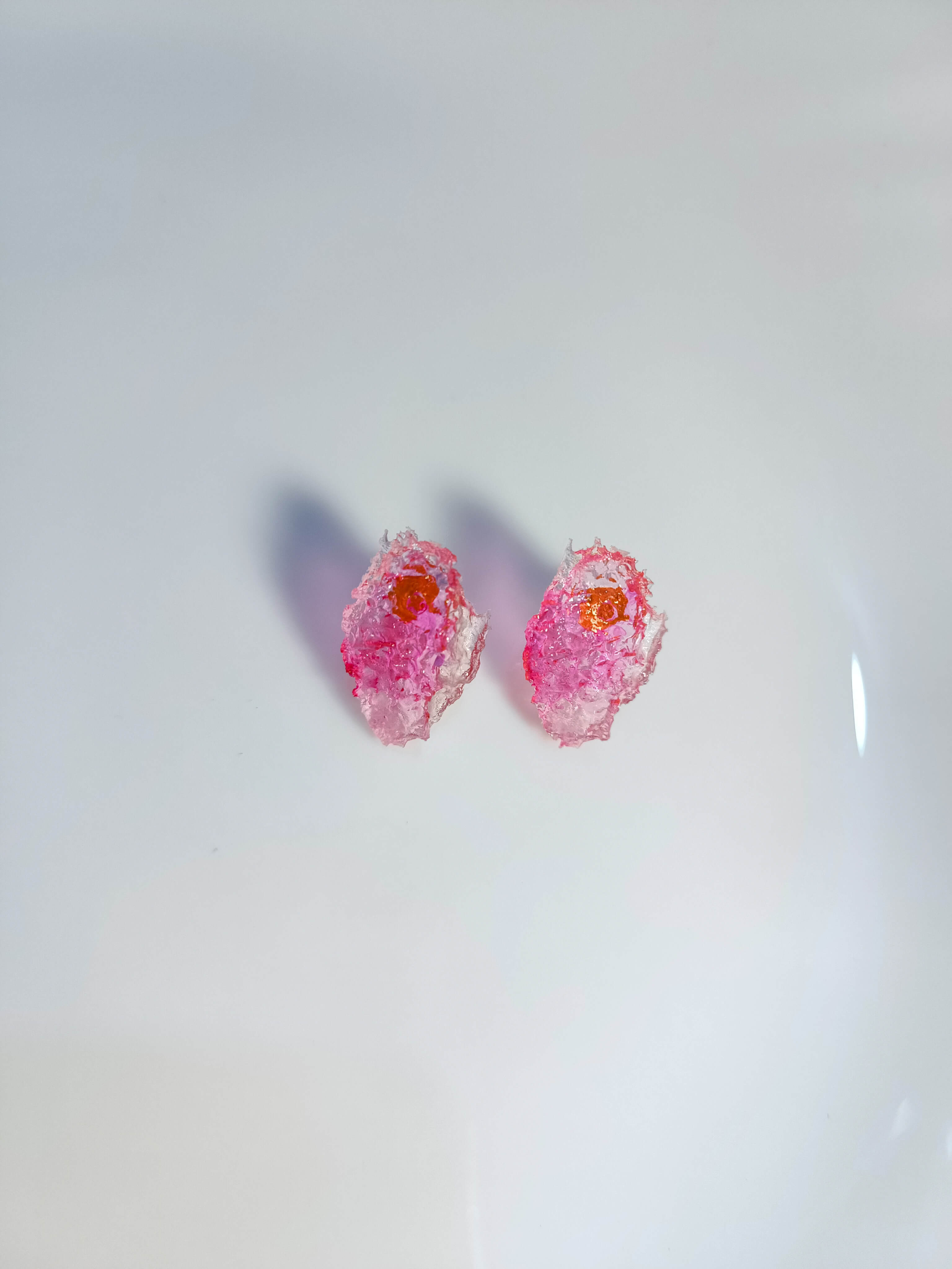 Pink Petal Resin Studs