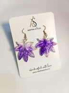 Purple Leaf Resin Earrings