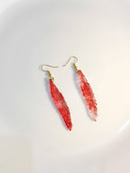 Red Feather Resin Earrings