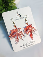 Red Flame Resin Earrings