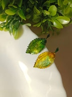 Yellow & Green Leaf Resin Studs