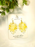Sunlit Monstera Resin Earrings