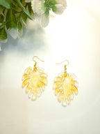 Sunlit Monstera Resin Earrings