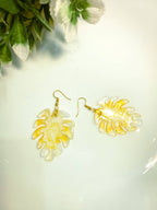 Sunlit Monstera Resin Earrings