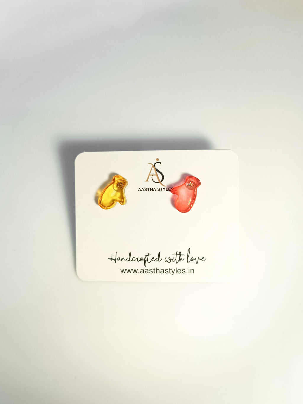 Yellow & Orange Abstract Resin Studs