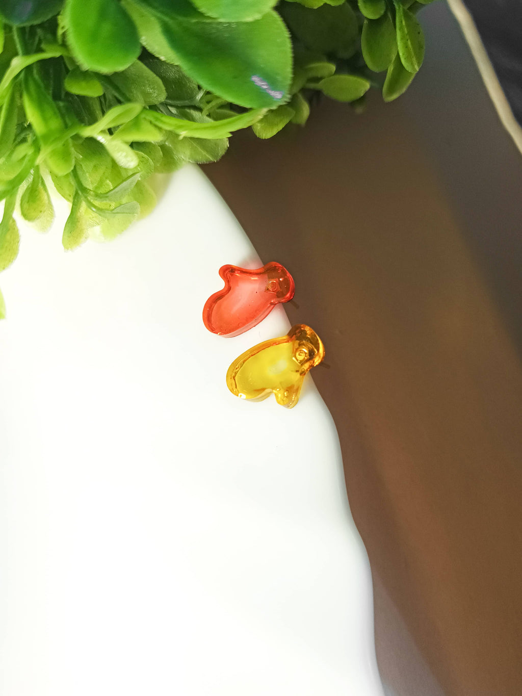 Yellow & Orange Abstract Resin Studs