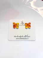 Yellow–Orange Resin Flower Studs