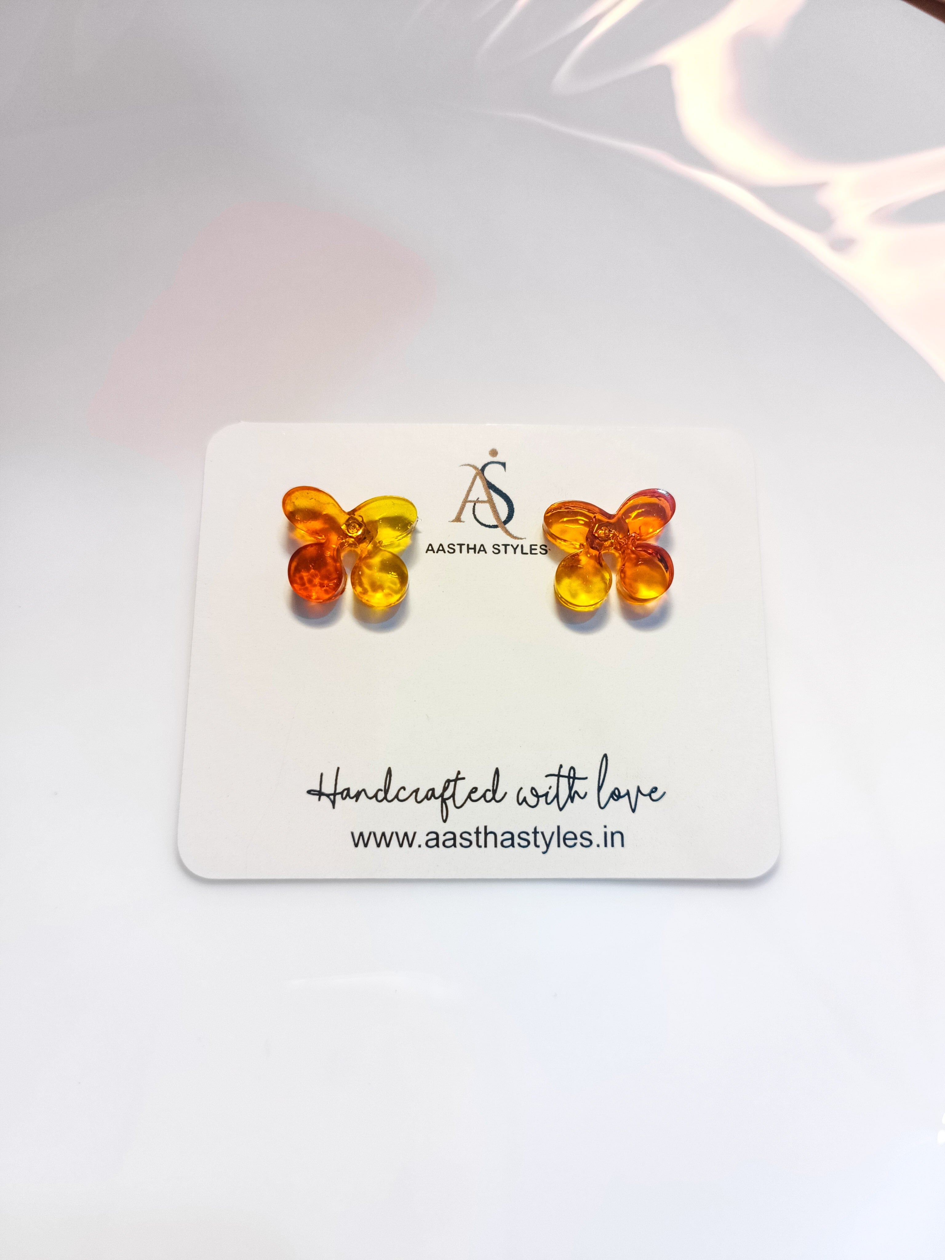 Yellow–Orange Resin Flower Studs