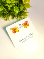 Yellow–Orange Resin Flower Studs